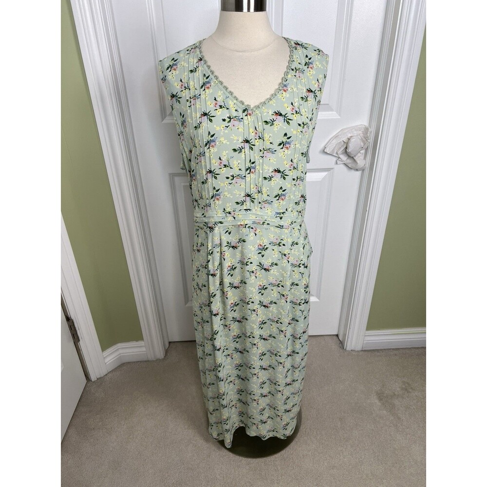 April Cornell Midi Dress Women 3X/W1 Floral Sleeveless Pinafore Prairie Cottage